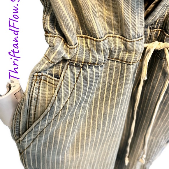 FREE PEOPLE DENIM STRIPE JUMPSUIT - Picture 5 of 7